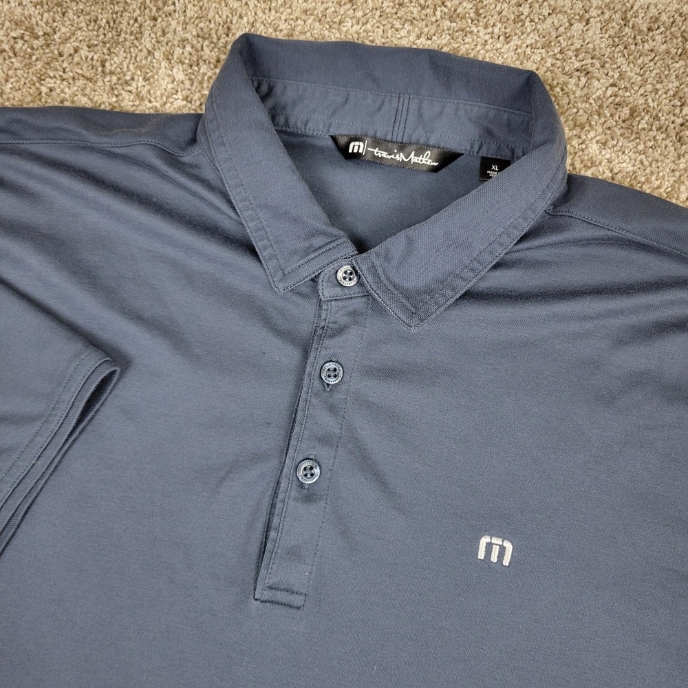 Travis Mathew Mens XL Solid Gray Performance Stretch Golf Polo Short Sleeve